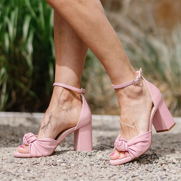 Poppy Barley Shoes - Poppy Barley The Esther Heeled Sandal — Fraîche Rose / Size 8.5